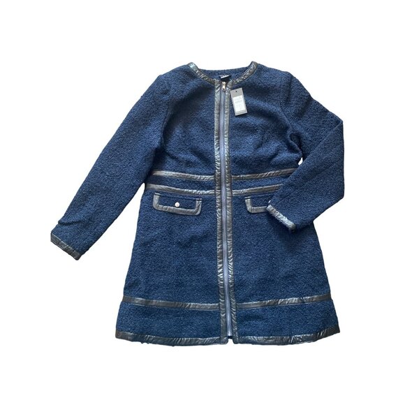 City Chic Winter Escape Coat Navy Blue Longline Jacket Women’s Size 14 - Picture 2 of 14